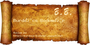 Burdács Bodomér névjegykártya